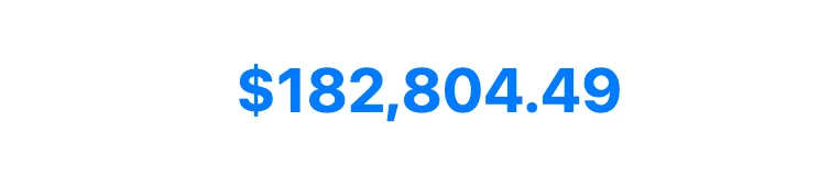 Account showing $182,804.49 earnings